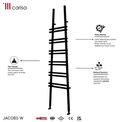 Carisa Jacobs W Alüminyum Havlupan Modern Tasarım Siyah - carisa
