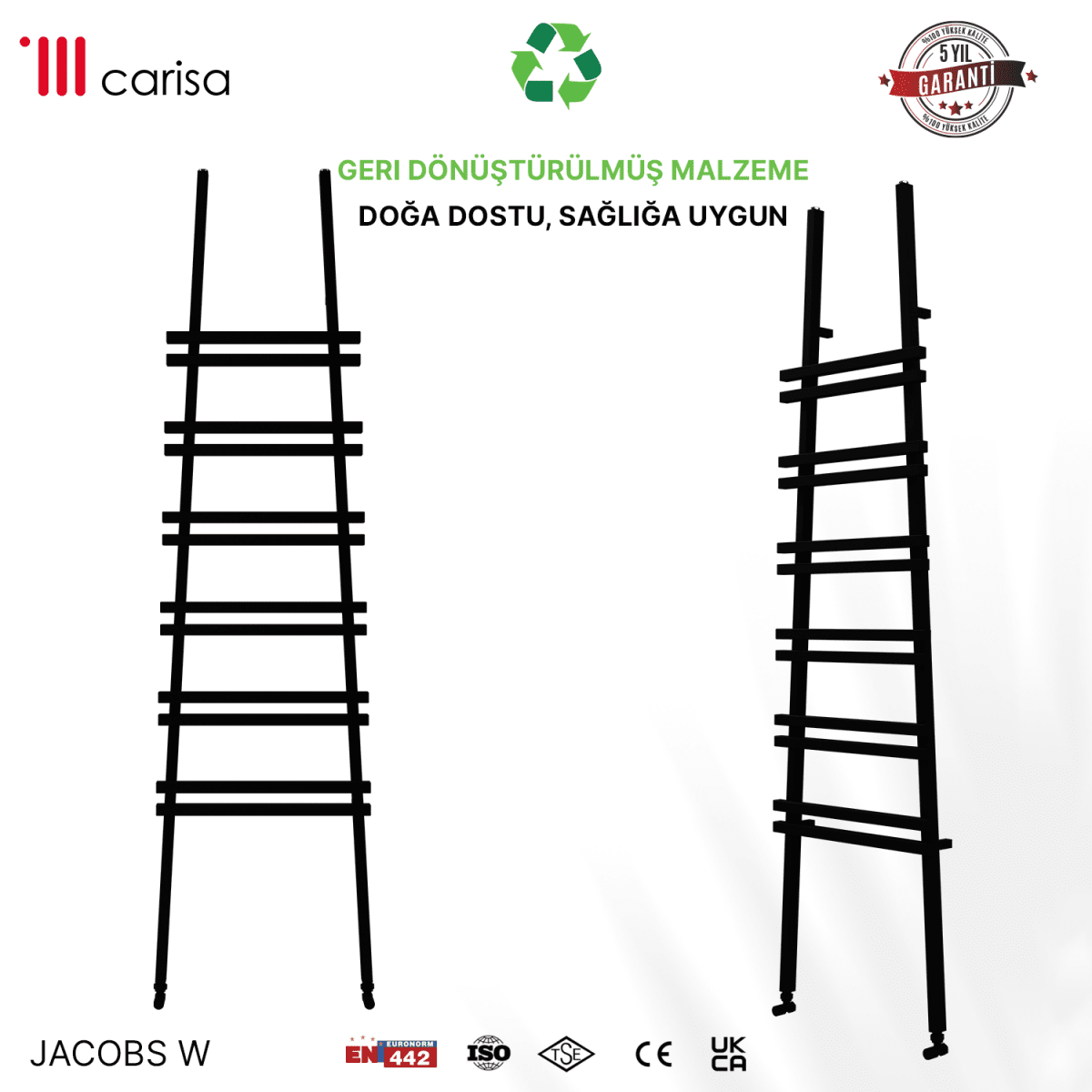 Carisa Jacobs W Alüminyum Havlupan Modern Tasarım Siyah - carisa