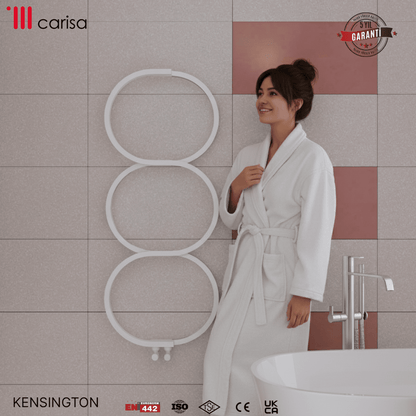 Carisa Kensington Paslanmaz Çelik Havlupan Modern Tasarım Beyaz - carisa