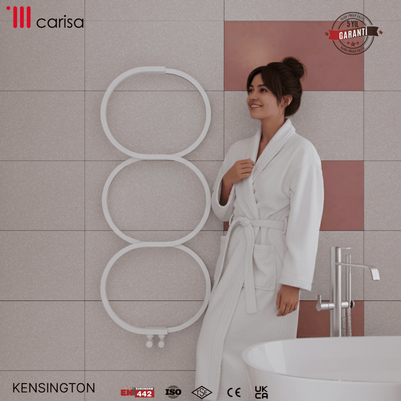 Carisa Kensington Paslanmaz Çelik Havlupan Modern Tasarım Beyaz - carisa