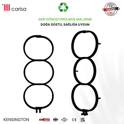 Carisa Kensington Paslanmaz Çelik Havlupan Modern Tasarım Siyah - carisa