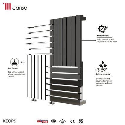 Carisa Keops Yatay Paslanmaz Çelik Radyatör Modern Tasarım Ayna Polisaj - carisa
