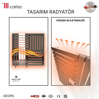 Carisa Keops Yatay Paslanmaz Çelik Radyatör Modern Tasarım Ayna Polisaj - carisa