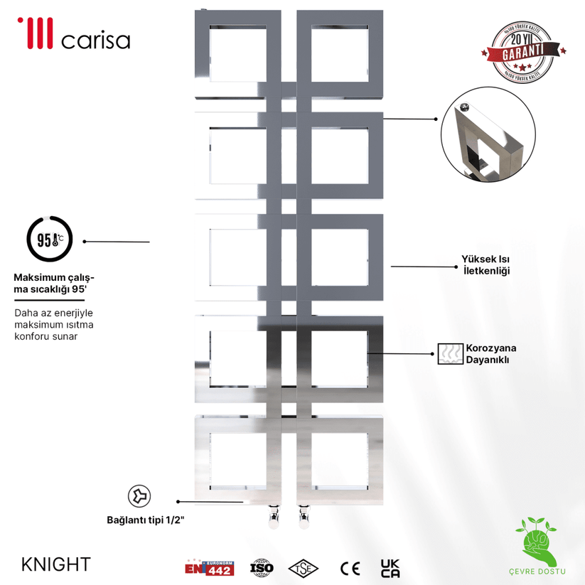 Carisa Knight Paslanmaz Çelik Havlupan Modern Tasarım Ayna Polisaj - carisa