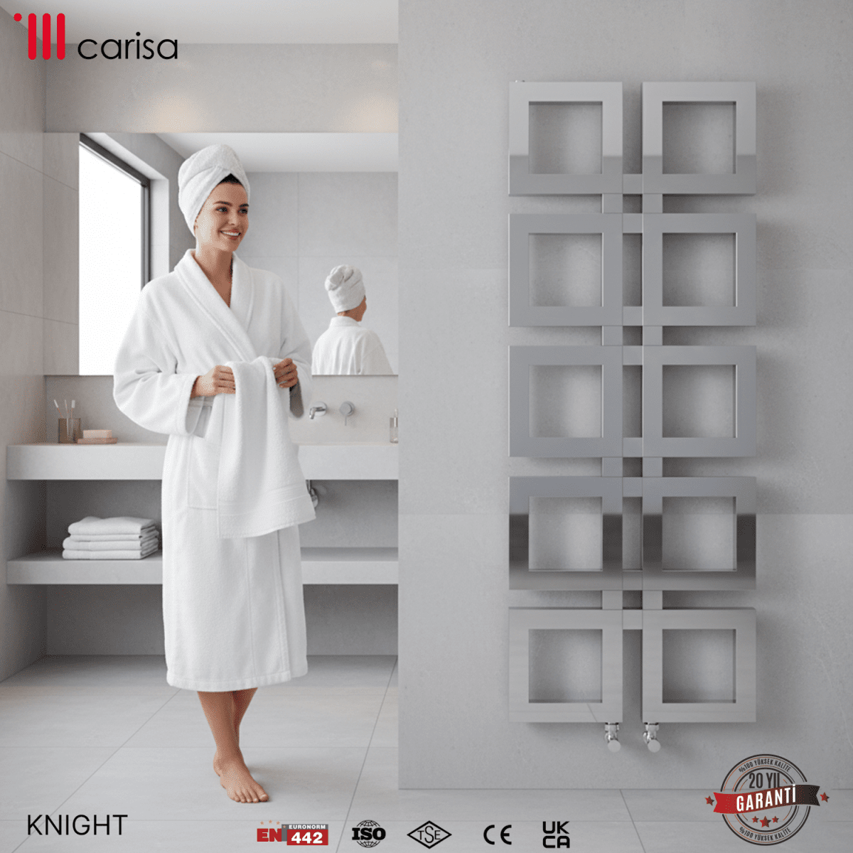 Carisa Knight Paslanmaz Çelik Havlupan Modern Tasarım Ayna Polisaj - carisa