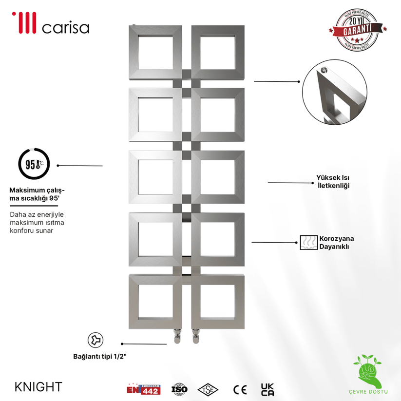 Carisa Knight Paslanmaz Çelik Havlupan Modern Tasarım Satine - carisa