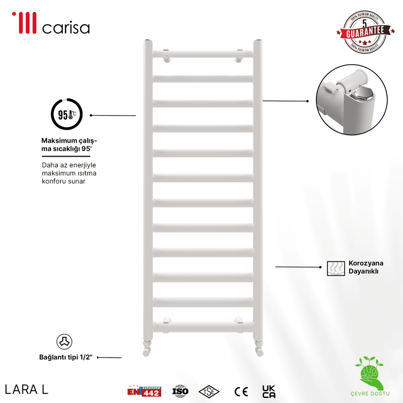 Carisa Lara L Alüminyum Havlupan Modern Tasarım Beyaz - carisa