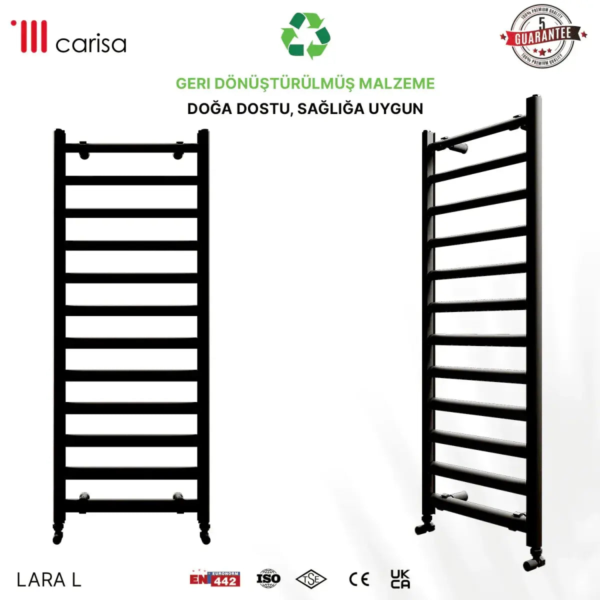 Carisa Lara L Alüminyum Havlupan Modern Tasarım Siyah - carisa