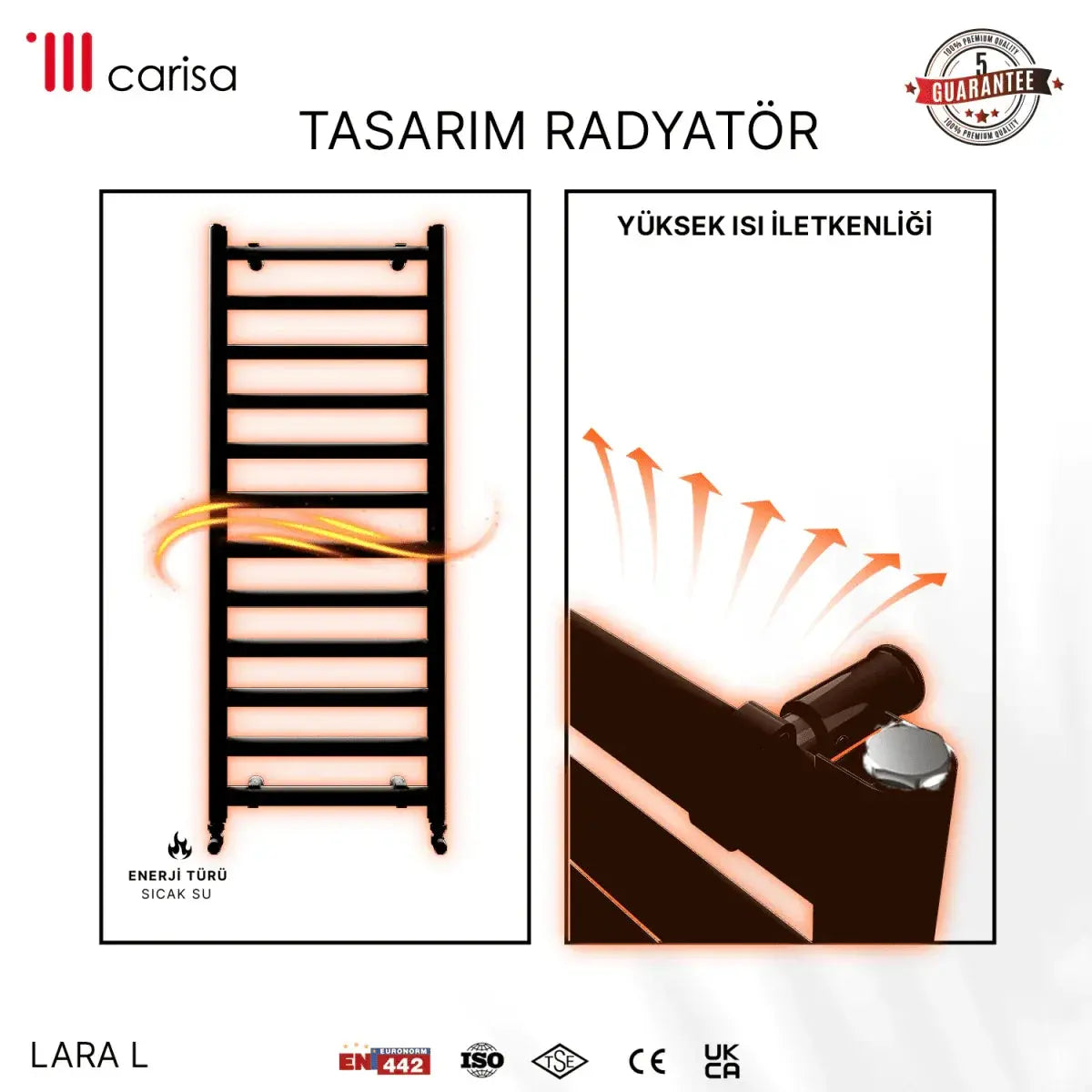 Carisa Lara L Alüminyum Havlupan Modern Tasarım Siyah - carisa