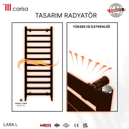 Carisa Lara L Alüminyum Havlupan Modern Tasarım Siyah - carisa