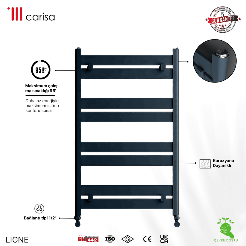 Carisa Ligne Alüminyum Havlupan Modern Tasarım Antrasit - carisa