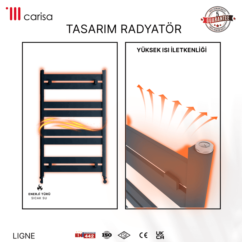 Carisa Ligne Alüminyum Havlupan Modern Tasarım Antrasit - carisa