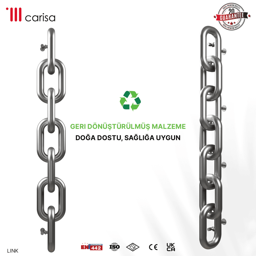 Carisa Link Dikey Paslanmaz Çelik Radyatör Modern Tasarım Satine - carisa