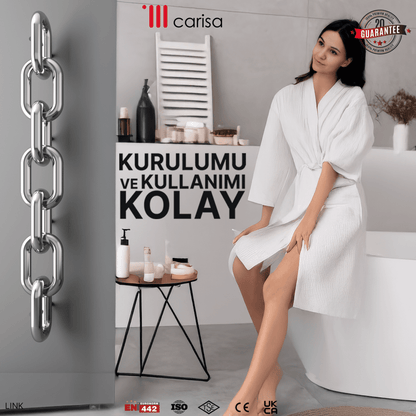 Carisa Link Dikey Paslanmaz Çelik Radyatör Modern Tasarım Satine - carisa