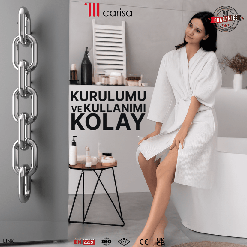 Carisa Link Dikey Paslanmaz Çelik Radyatör Modern Tasarım Satine - carisa