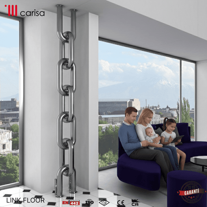 Carisa Link Floor Dikey Paslanmaz Çelik Radyatör Modern Tasarım Satine - carisa