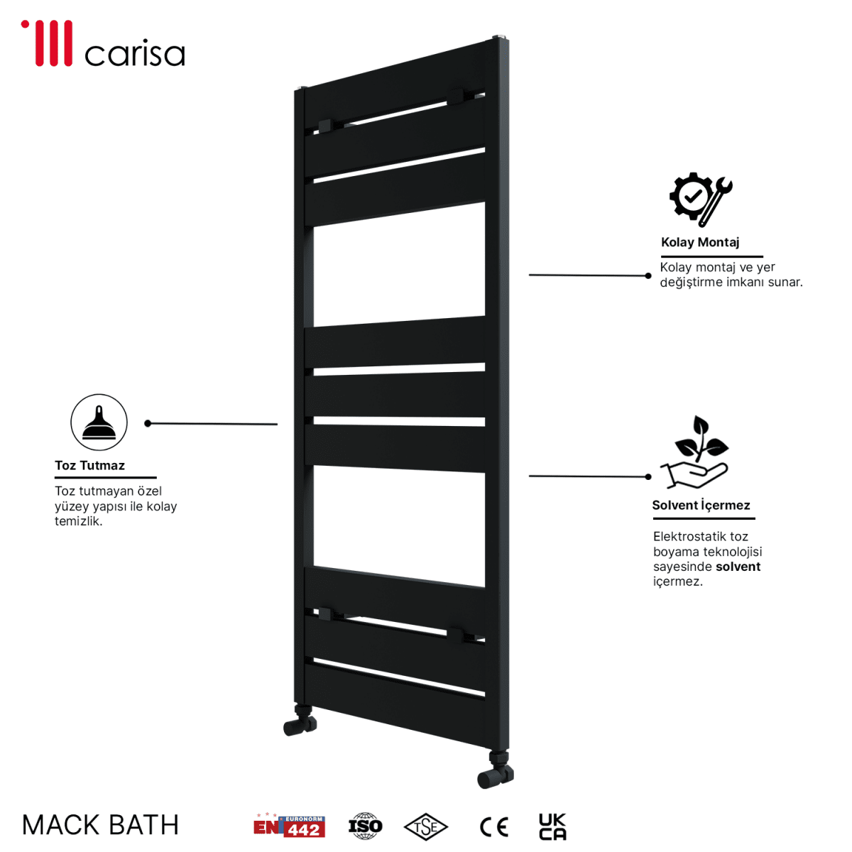 Carisa Mack Bath Alüminyum Havlupan Modern Tasarım Antrasit - carisa