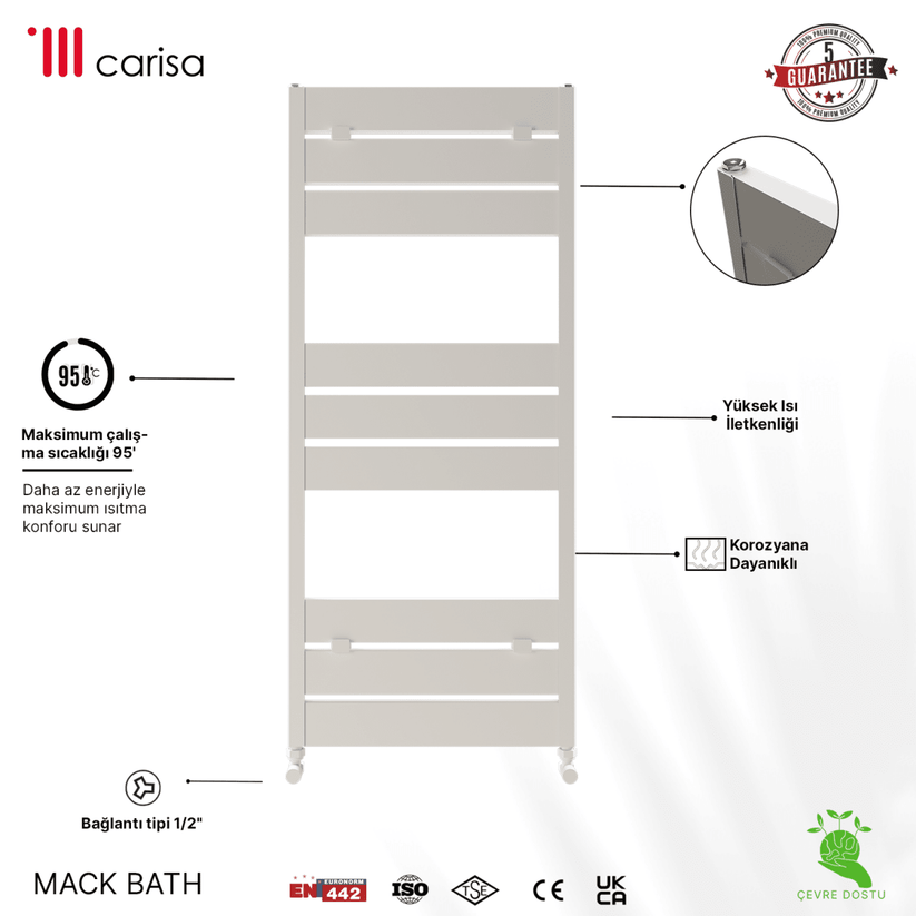 Carisa Mack Bath Alüminyum Havlupan Modern Tasarım Beyaz - carisa
