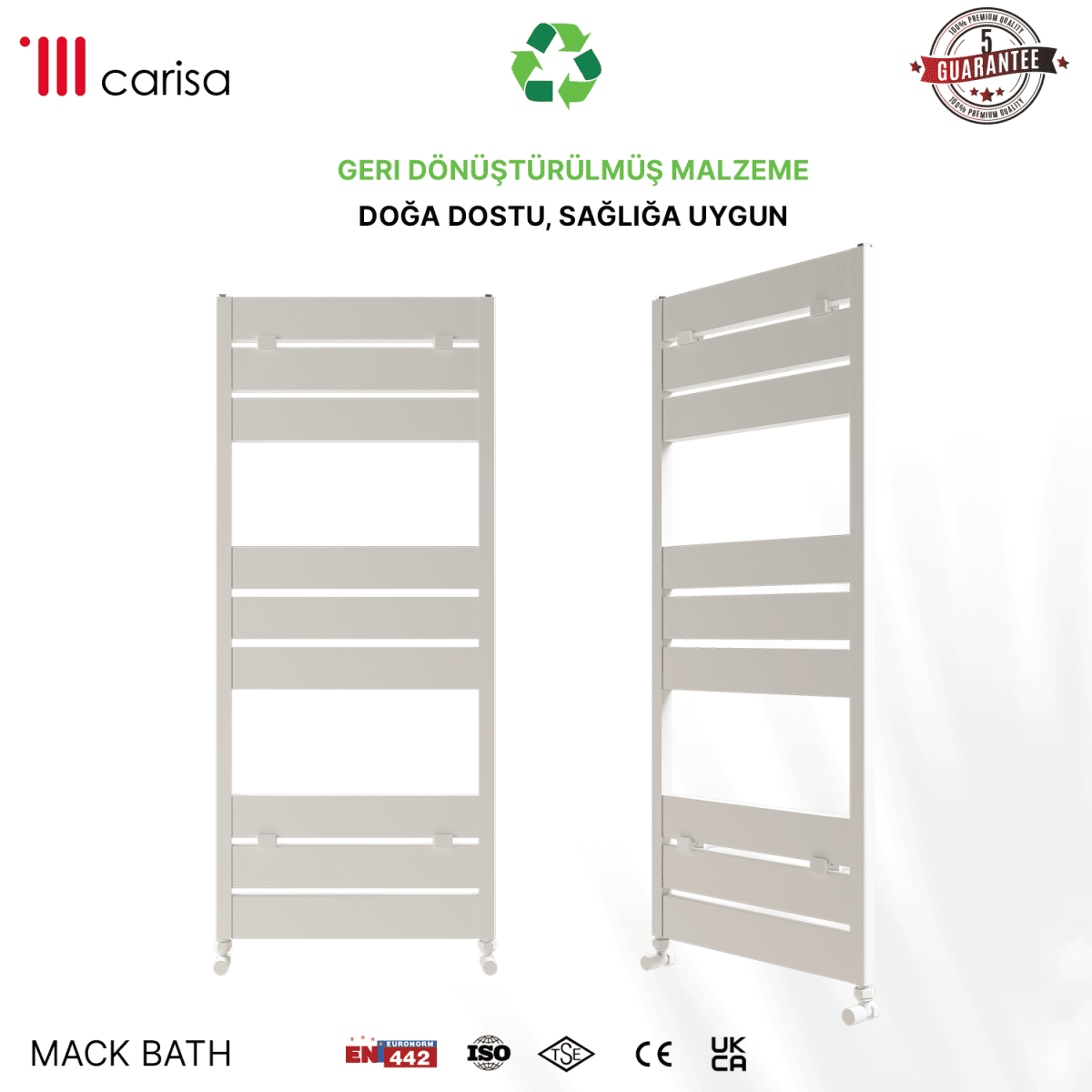 Carisa Mack Bath Alüminyum Havlupan Modern Tasarım Beyaz - carisa