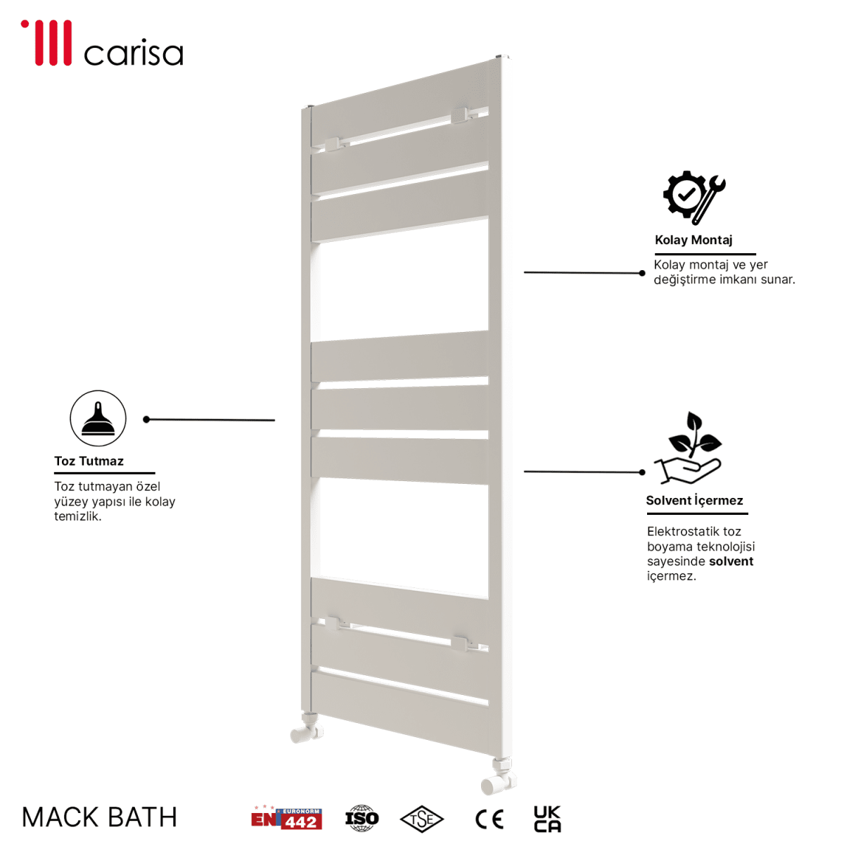 Carisa Mack Bath H Alüminyum Havlupan Modern Tasarım Beyaz - carisa