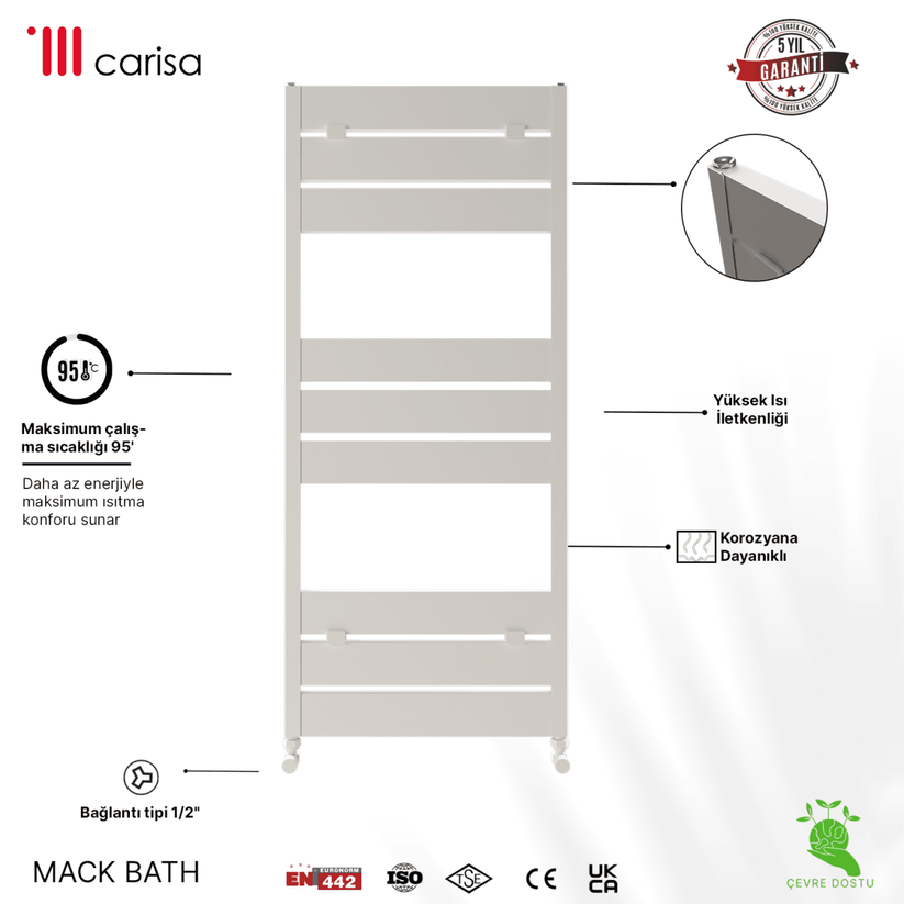 Carisa Mack Bath H Alüminyum Havlupan Modern Tasarım Beyaz - carisa