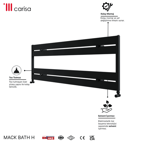 Carisa Mack Bath H Alüminyum Havlupan Modern Tasarım Siyah - carisa