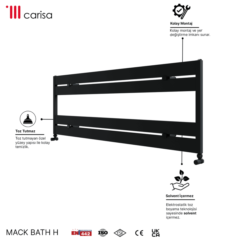 Carisa Mack Bath H Alüminyum Havlupan Modern Tasarım Siyah - carisa