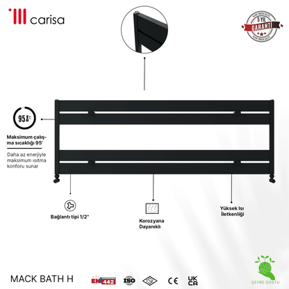 Carisa Mack Bath H Alüminyum Havlupan Modern Tasarım Siyah - carisa