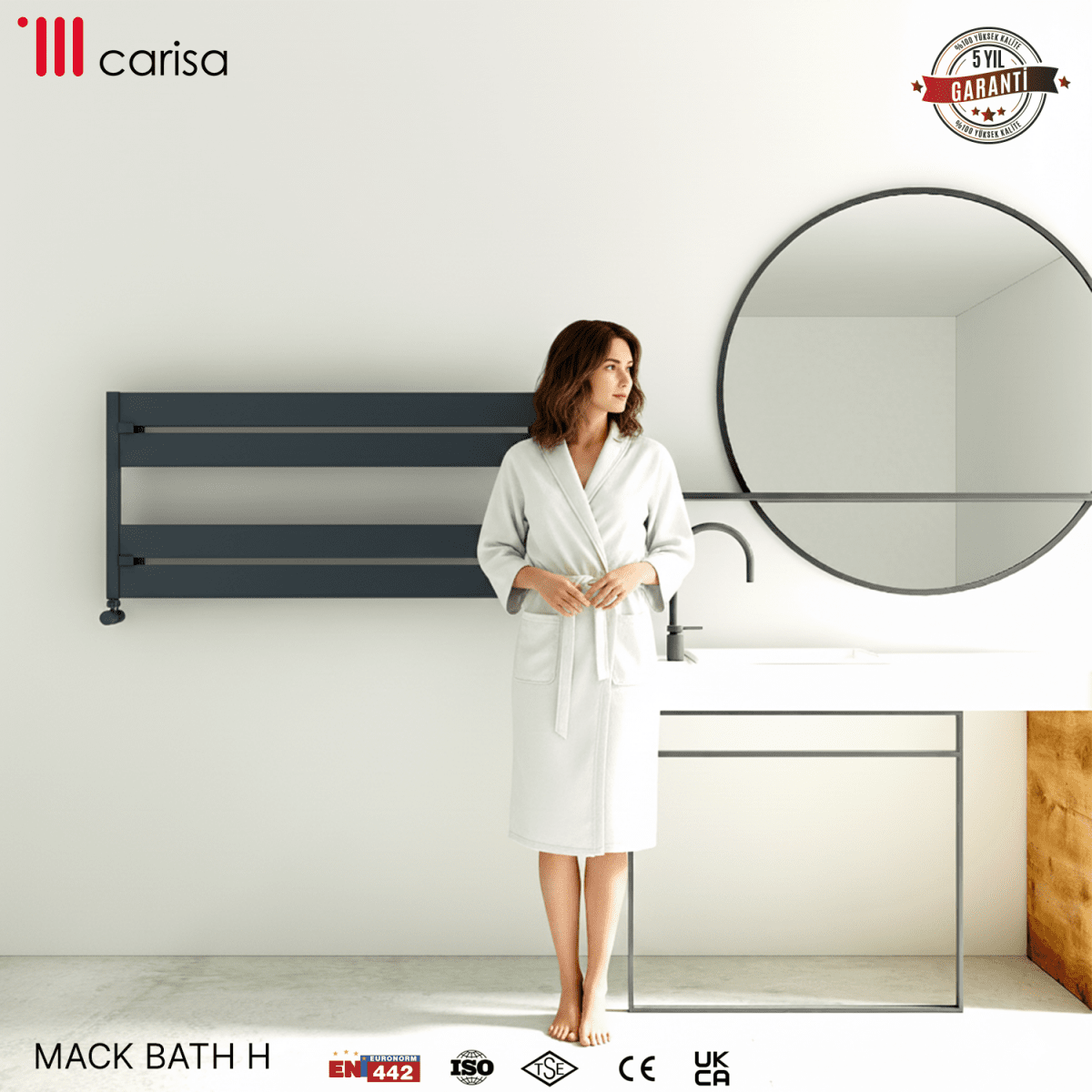 Carisa Mack Bath H Alüminyum Havlupan Modern Tasarım Siyah - carisa
