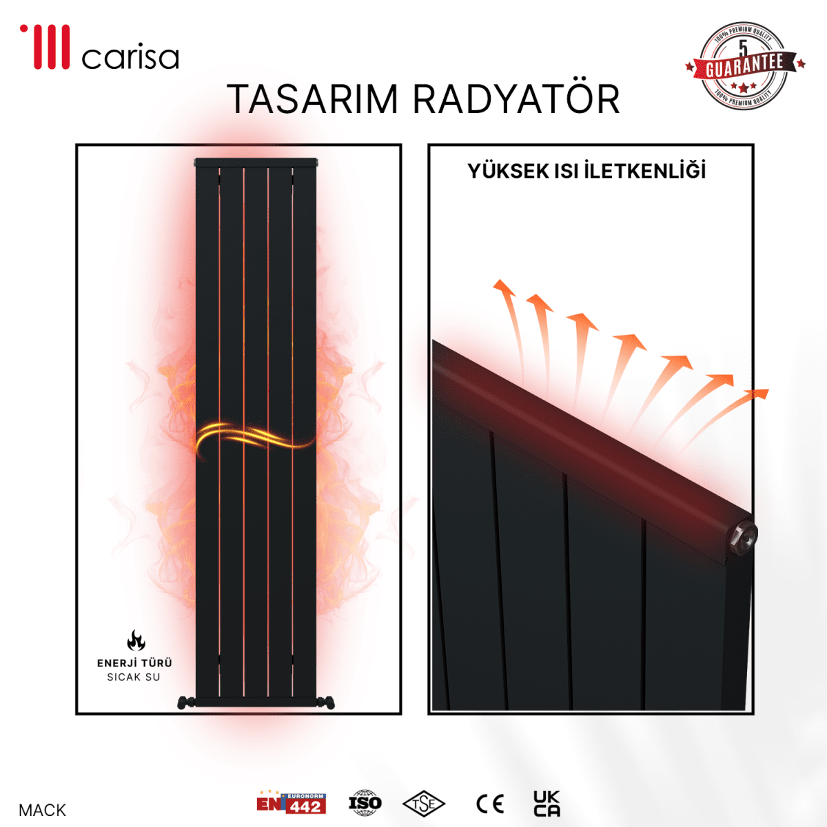 Carisa Mack Dikey Alüminyum Radyatör Modern Tasarım Antrasit - carisa