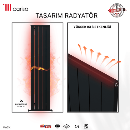 Carisa Mack Dikey Alüminyum Radyatör Modern Tasarım Antrasit - carisa