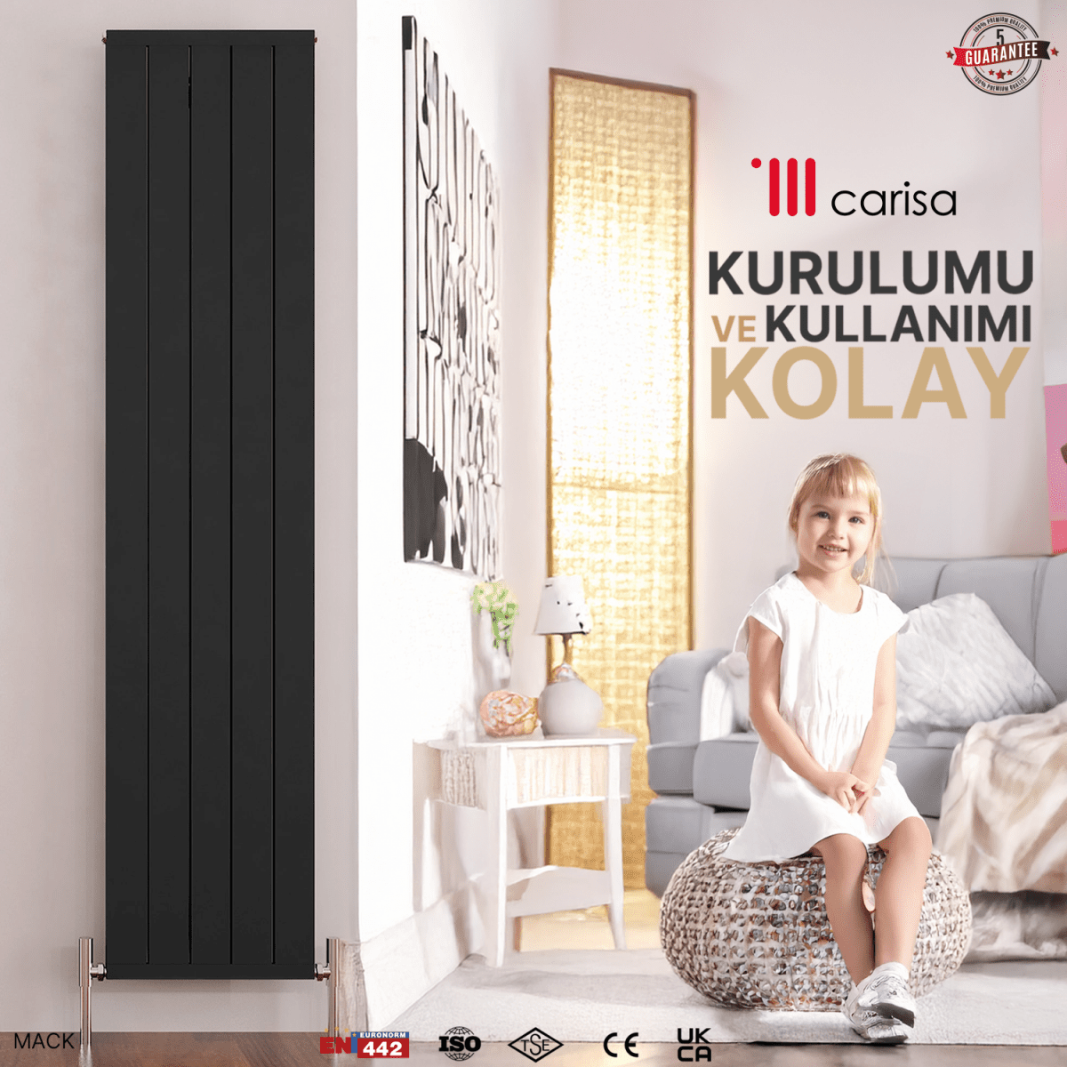 Carisa Mack Dikey Alüminyum Radyatör Modern Tasarım Antrasit - carisa