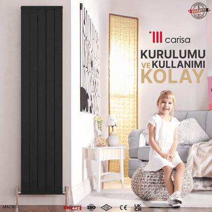 Carisa Mack Dikey Alüminyum Radyatör Modern Tasarım Antrasit - carisa
