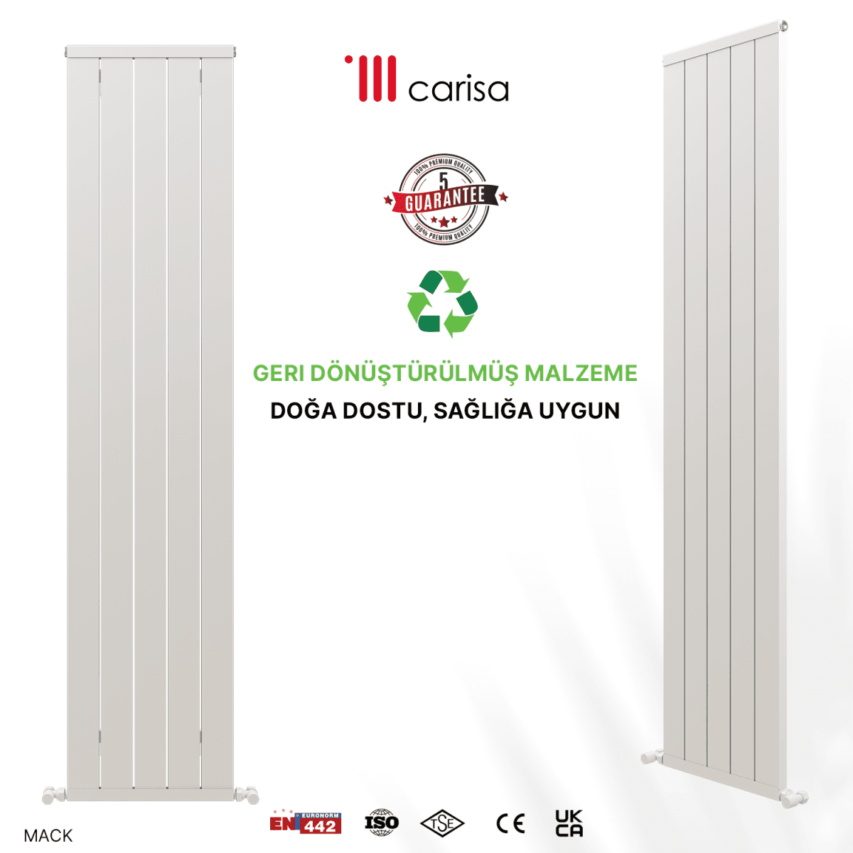 Carisa Mack Dikey Alüminyum Radyatör Modern Tasarım Beyaz - carisa