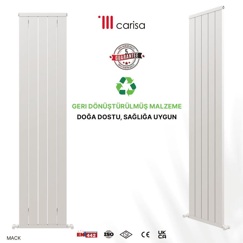Carisa Mack Dikey Alüminyum Radyatör Modern Tasarım Beyaz - carisa