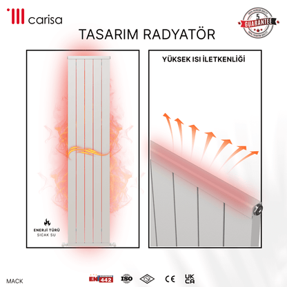 Carisa Mack Dikey Alüminyum Radyatör Modern Tasarım Beyaz - carisa