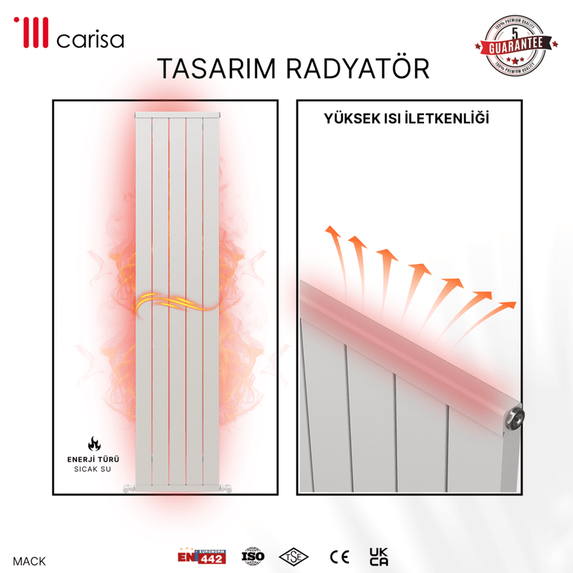 Carisa Mack Dikey Alüminyum Radyatör Modern Tasarım Beyaz - carisa
