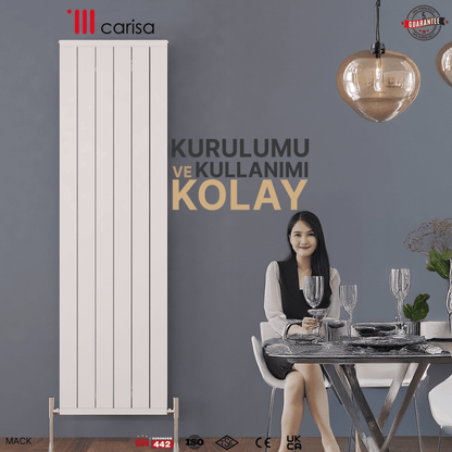 Carisa Mack Dikey Alüminyum Radyatör Modern Tasarım Beyaz - carisa