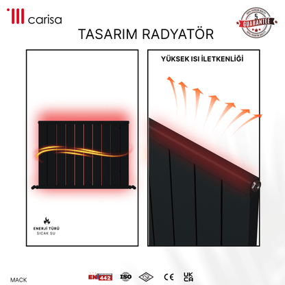 Carisa Mack Yatay Alüminyum Radyatör Modern Tasarım Antrasit - carisa