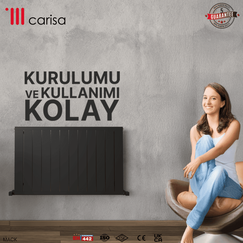 Carisa Mack Yatay Alüminyum Radyatör Modern Tasarım Antrasit - carisa