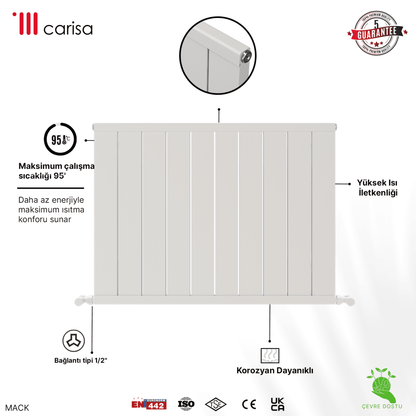 Carisa Mack Yatay Alüminyum Radyatör Modern Tasarım Beyaz - carisa