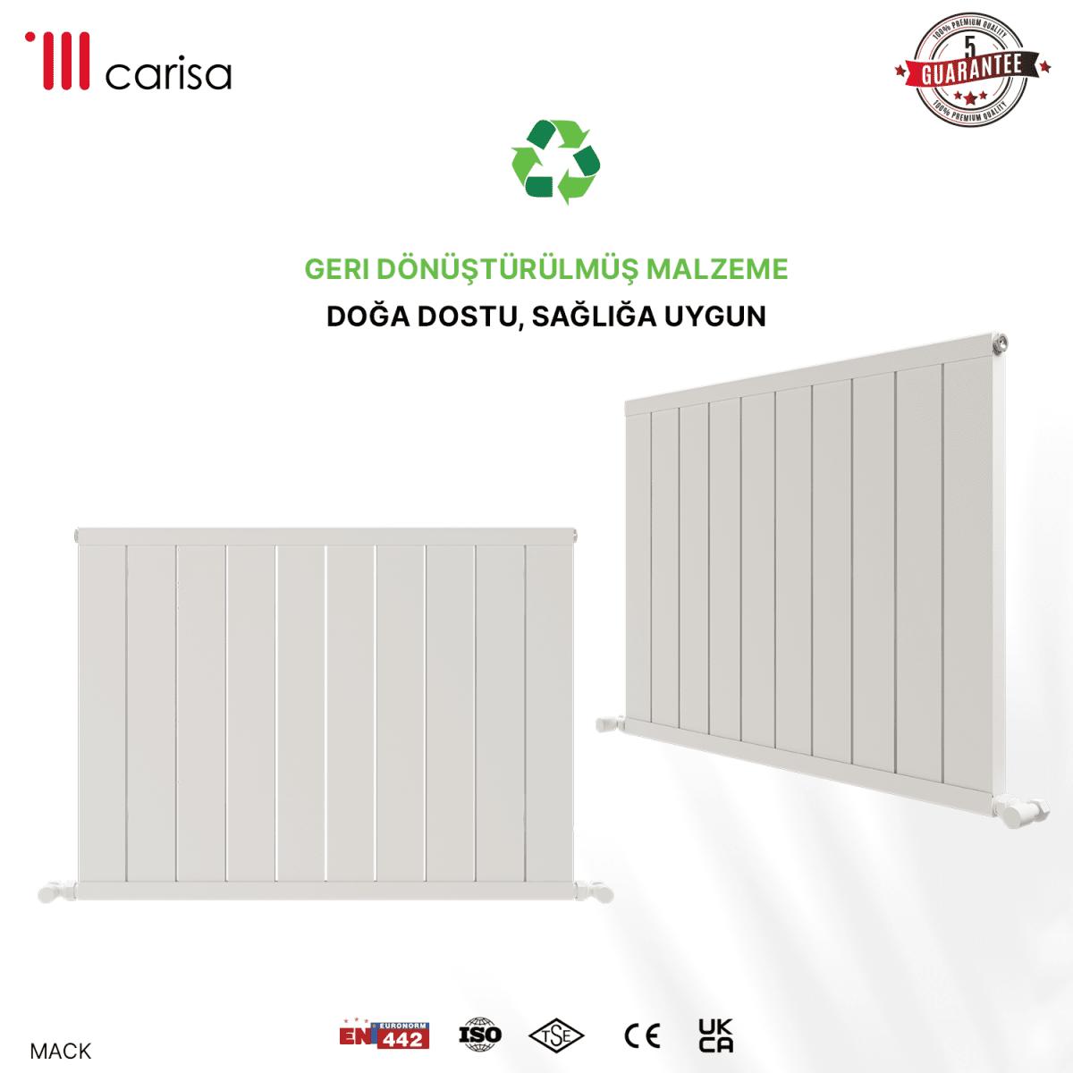 Carisa Mack Yatay Alüminyum Radyatör Modern Tasarım Beyaz - carisa