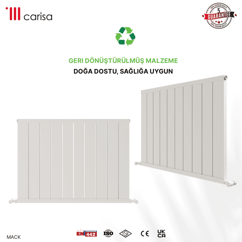 Carisa Mack Yatay Alüminyum Radyatör Modern Tasarım Beyaz - carisa