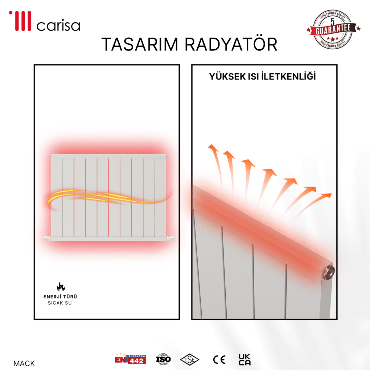 Carisa Mack Yatay Alüminyum Radyatör Modern Tasarım Beyaz - carisa