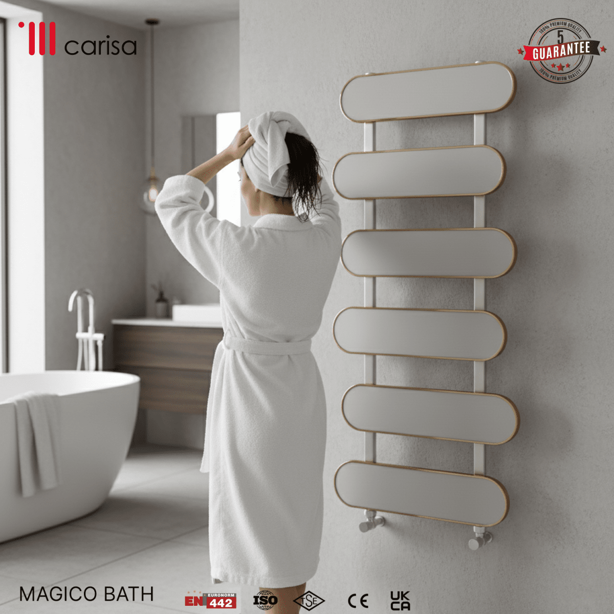Carisa Magico Bath Alüminyum Havlupan Modern Tasarım Beyaz - carisa