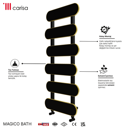 Carisa Magico Bath Alüminyum Havlupan Modern Tasarım Siyah - carisa