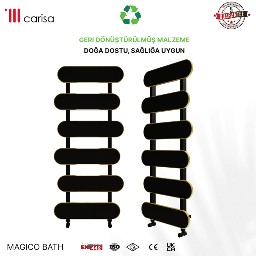 Carisa Magico Bath Alüminyum Havlupan Modern Tasarım Siyah - carisa