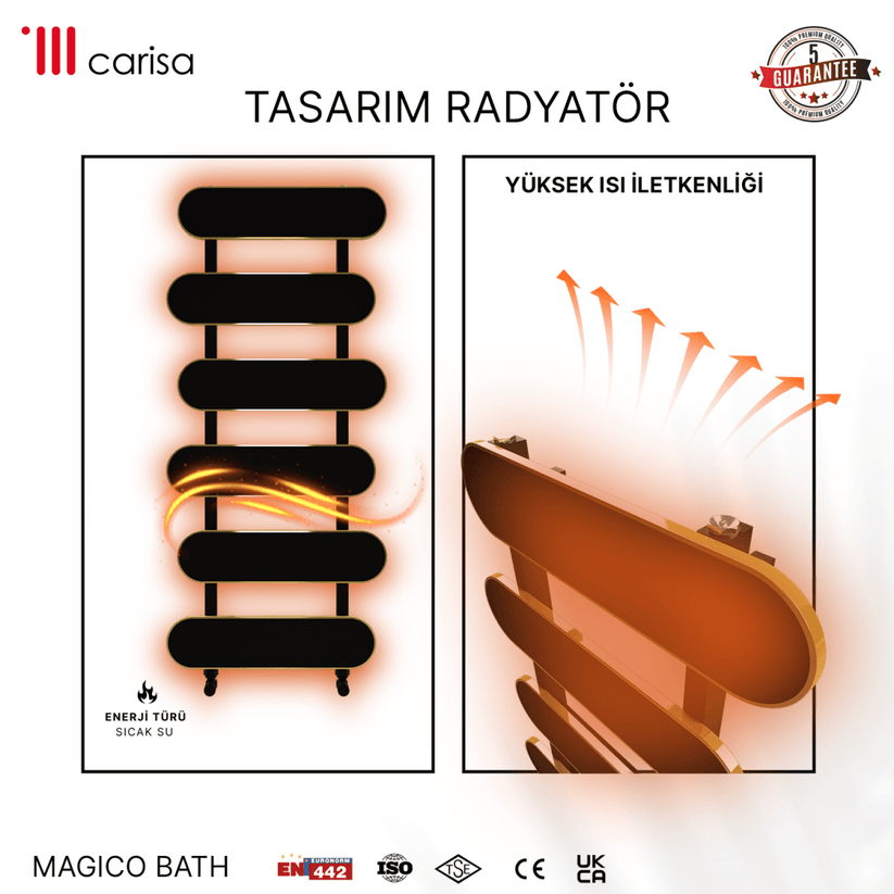 Carisa Magico Bath Alüminyum Havlupan Modern Tasarım Siyah - carisa