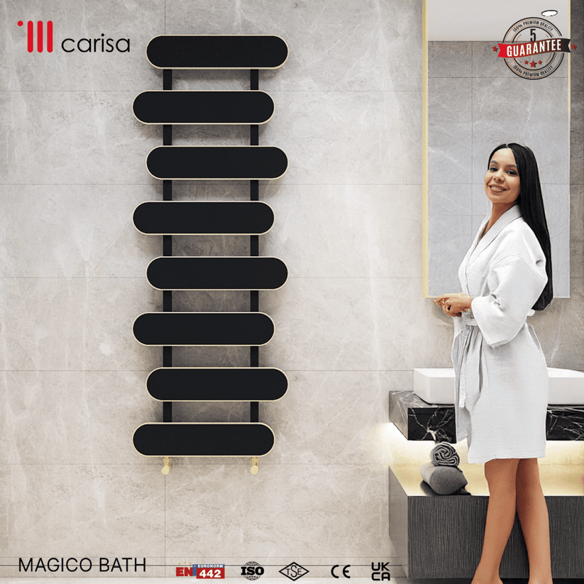 Carisa Magico Bath Alüminyum Havlupan Modern Tasarım Siyah - carisa