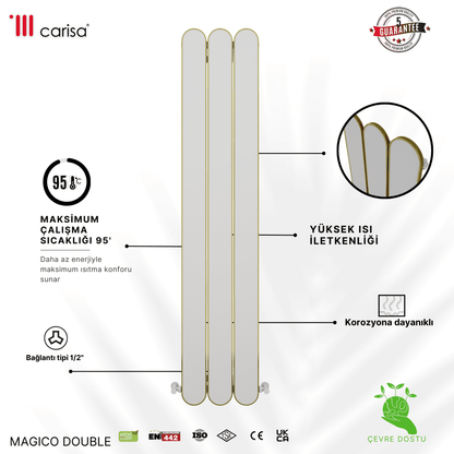 Carisa Magico Dikey Alüminyum Radyatör Modern Tasarım Beyaz - carisa